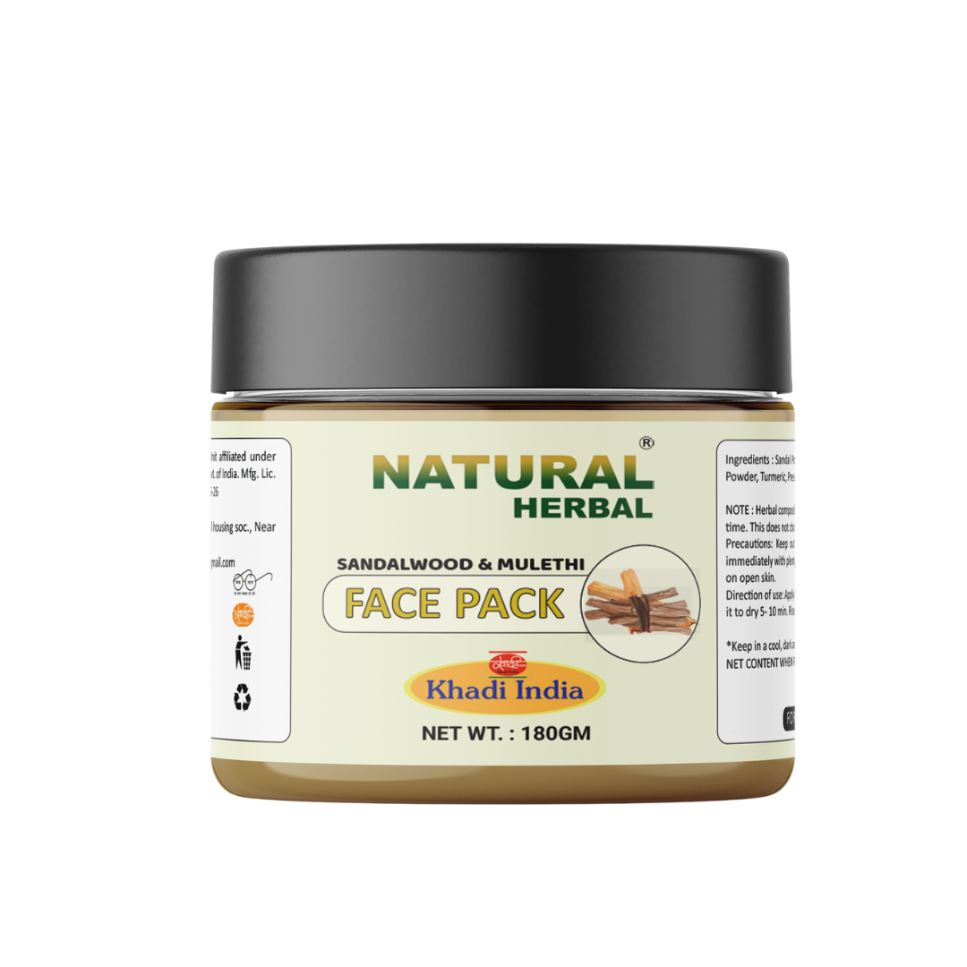 Natural Herbal Khadi Sandalwood & Mulethi Face Pack 180gm