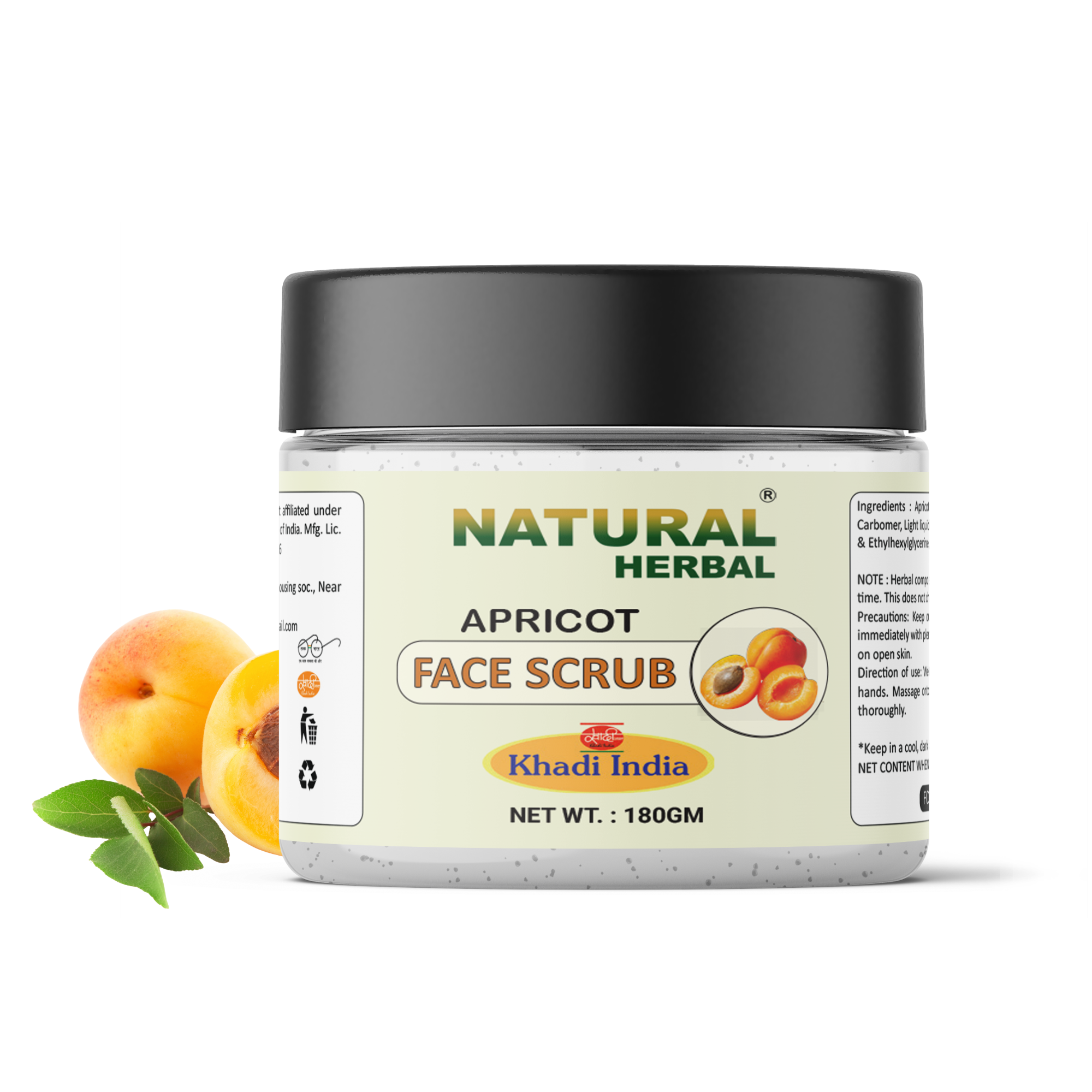 Natural Herbal Khadi Apricot Face Scrub 180gm