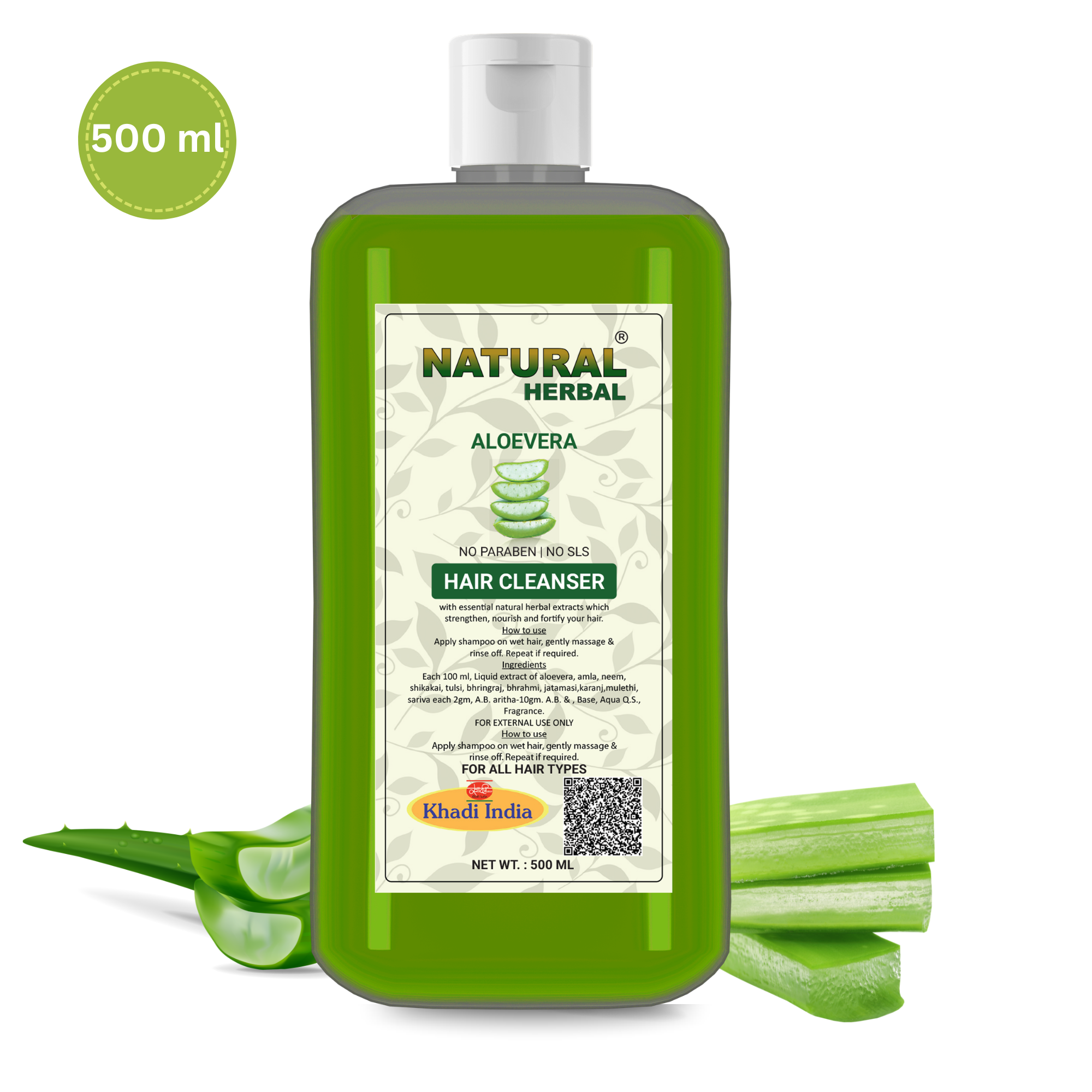 Natural Herbal Khadi Aloe vera Cleanser 500ml