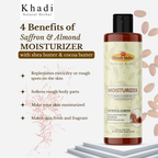 Khadi Natural Herbal Moisturizer | Saffron & Almond | Paraben & Sulphate Free, 200ml
