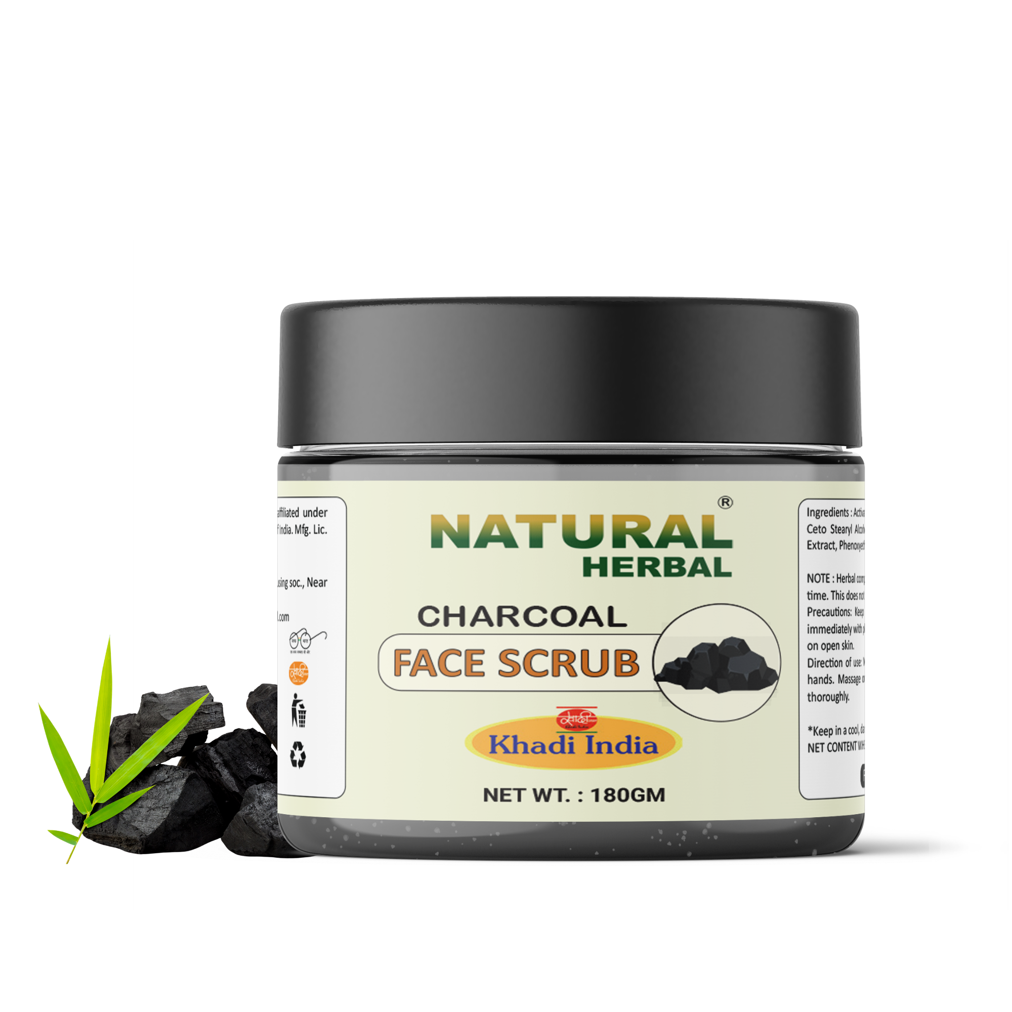 Natural Herbal Khadi Charcoal Face Scrub 180gm