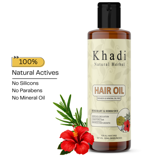 Khadi Natural Herbal Rosemary Hibiscous Hair Oil 100ml