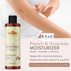Khadi Natural Herbal Moisturizer | Peach & Avacado | Paraben & Sulphate Free, 200ml