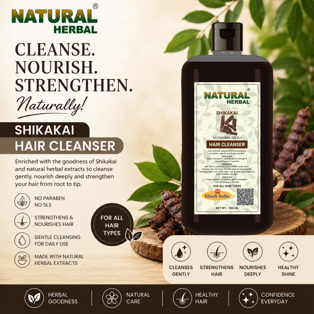 Natural Herbal Khadi Shikakai Ayurvedic Shampoo 500ml