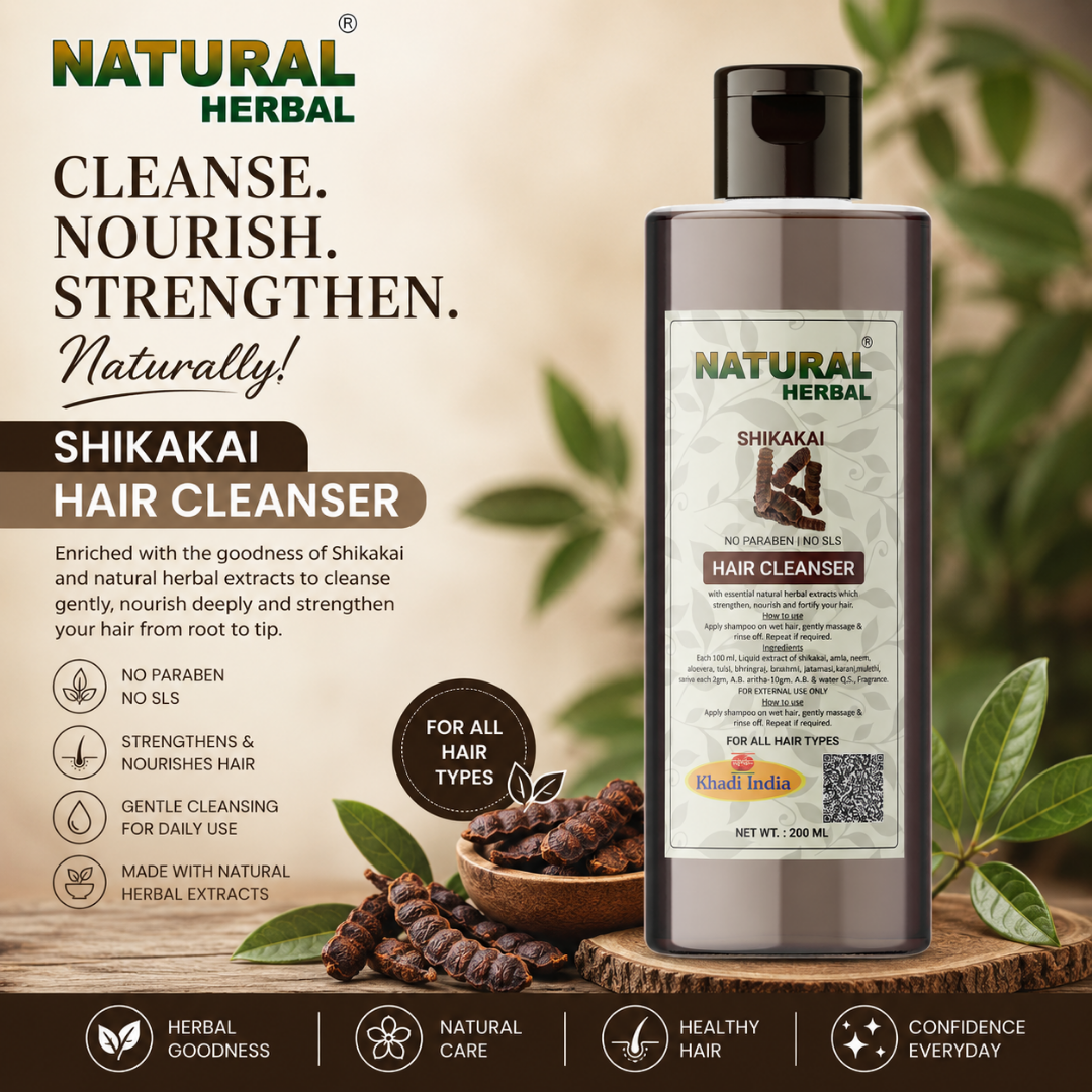 Natural Herbal Khadi Shikakai Ayurvedic Shampoo 200ml