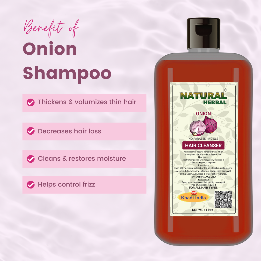 Natural Herbal Khadi Onion Shampoo 1 litre