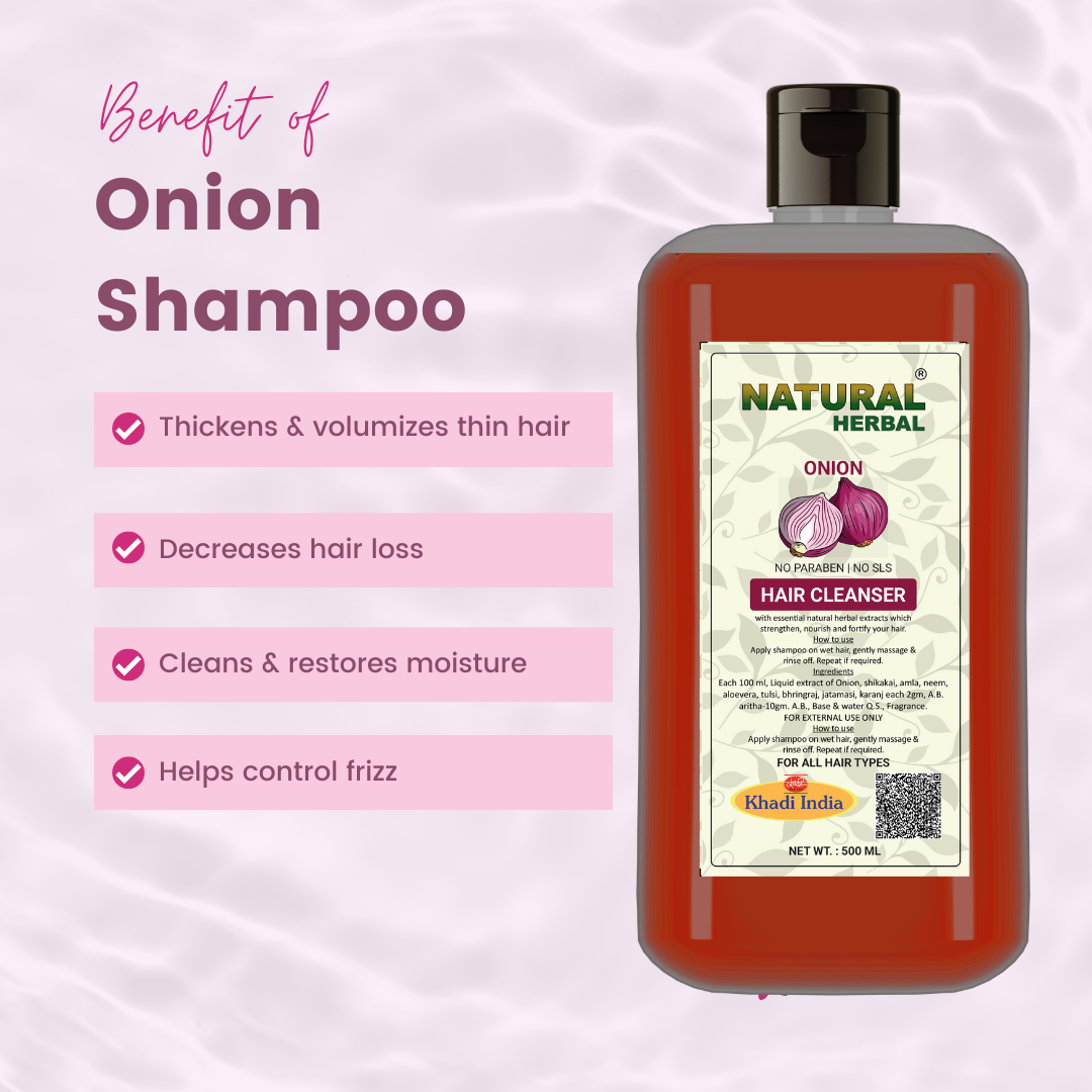 Natural Herbal Khadi Onion Shampoo 500ml