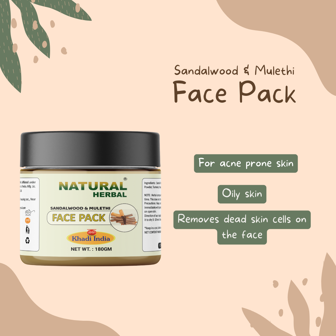 Natural Herbal Khadi Sandalwood & Mulethi Face Pack 180gm