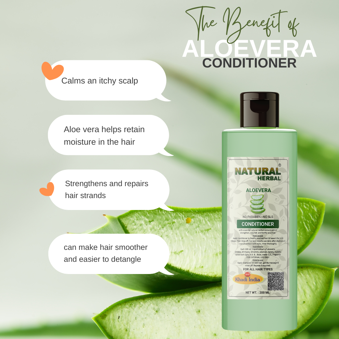Natural Herbal Khadi Amla Bhringraj Shampoo 500 ml And Aloevera Conditioner 200 ml For Hair Growth | Shampoo And Conditioner Combo Pack