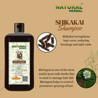 Natural Herbal Khadi Shikakai Ayurvedic Shampoo 500ml