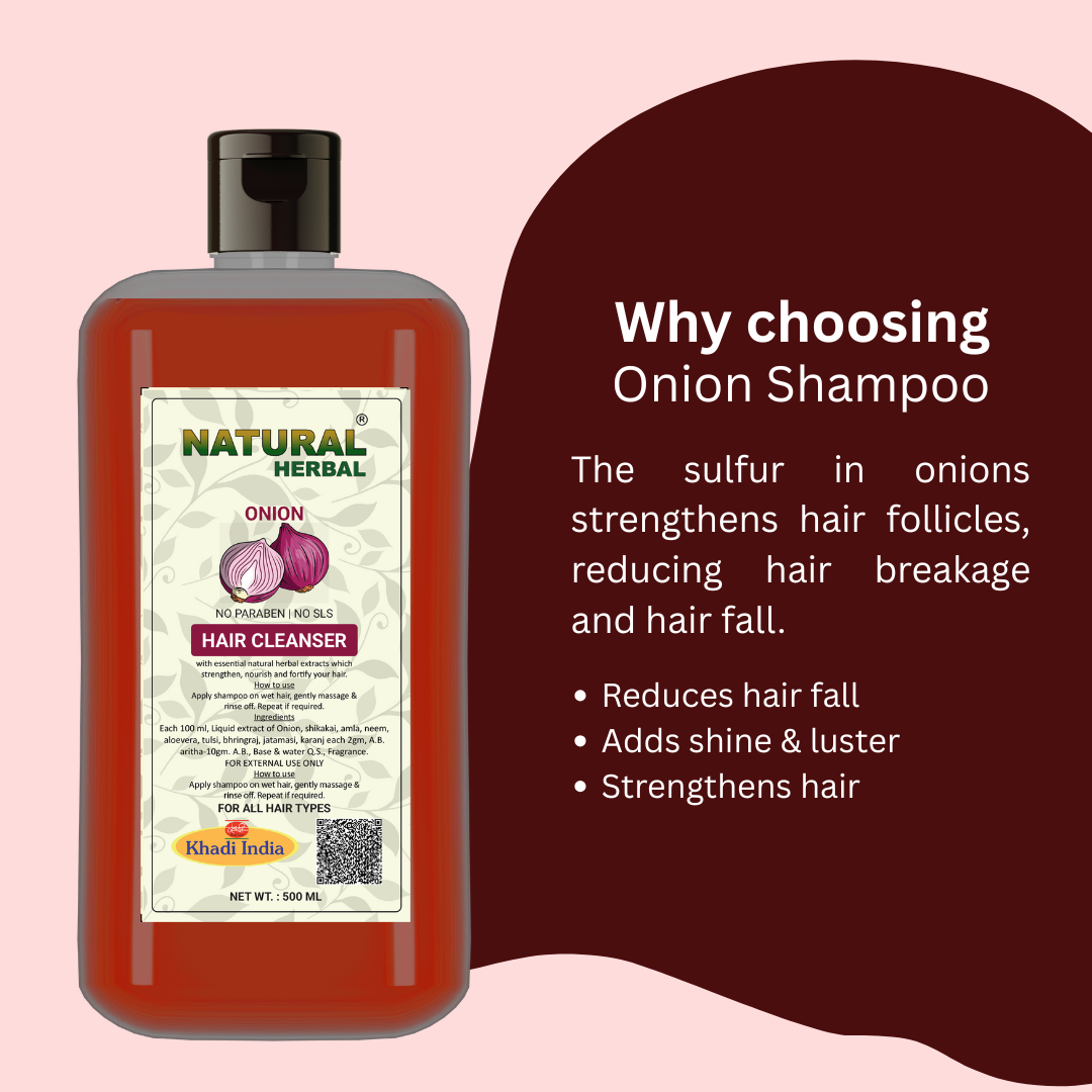 Natural Herbal Khadi Onion Shampoo 500ml