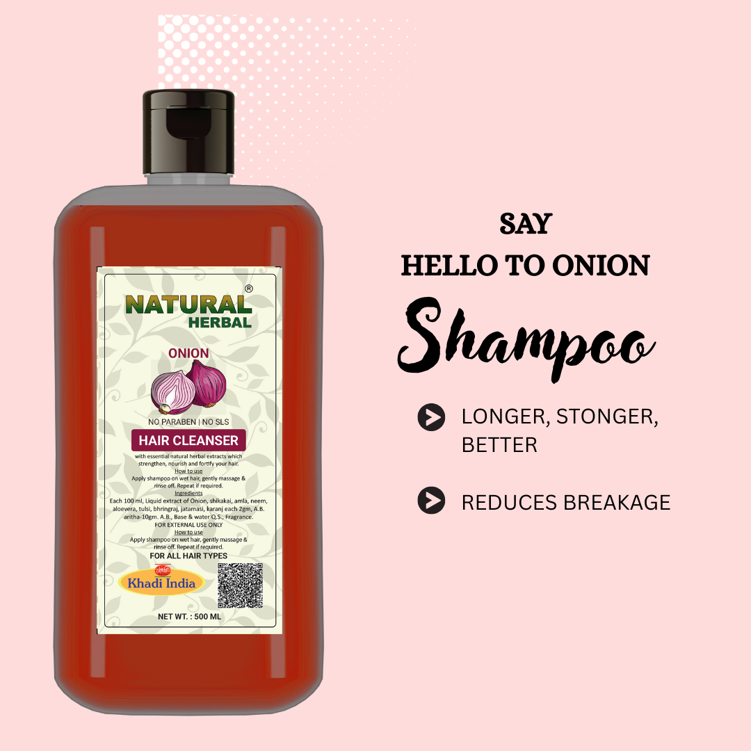 Natural Herbal Khadi Onion Shampoo 500ml