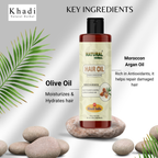 Natural Herbal Khadi Hair Oil with Moroccan Argan Oil, Paraben and Mineral Oil Free 100ml