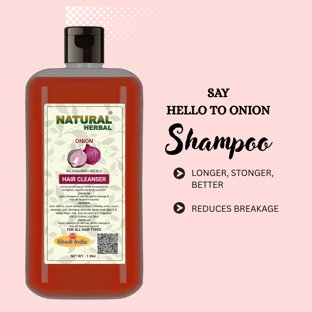 Natural Herbal Khadi Onion Shampoo 1 litre
