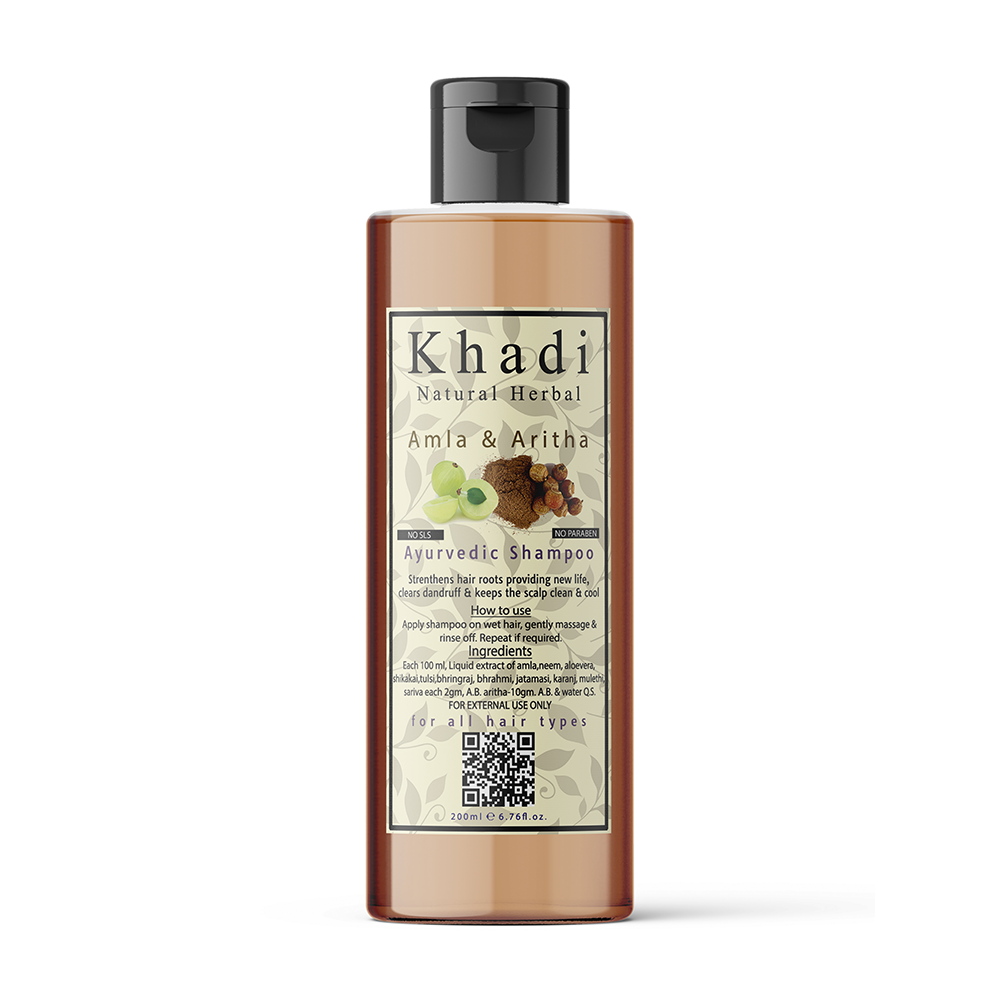 Khadi Natural Herbal Amla,Aritha & Shikakai Shampoo 200ml