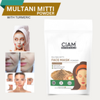Ciam Multani Mitti Face Pack Powder With Turmeric | Brighten Skin, Reduce Exceess Oil | 100% Pure & Natural Chemical Free Face Mask Powder Suitable For All Skin Types Pack Of 100gm