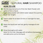 CIAM Botanicals Natural Powder Hair Shampoo With Pure & Herbal Amla, Reetha, Shikakai, Methi Dana Powder, For Men & Women Totally Organic | Paraben And Sulphate Free Shampoo 100g