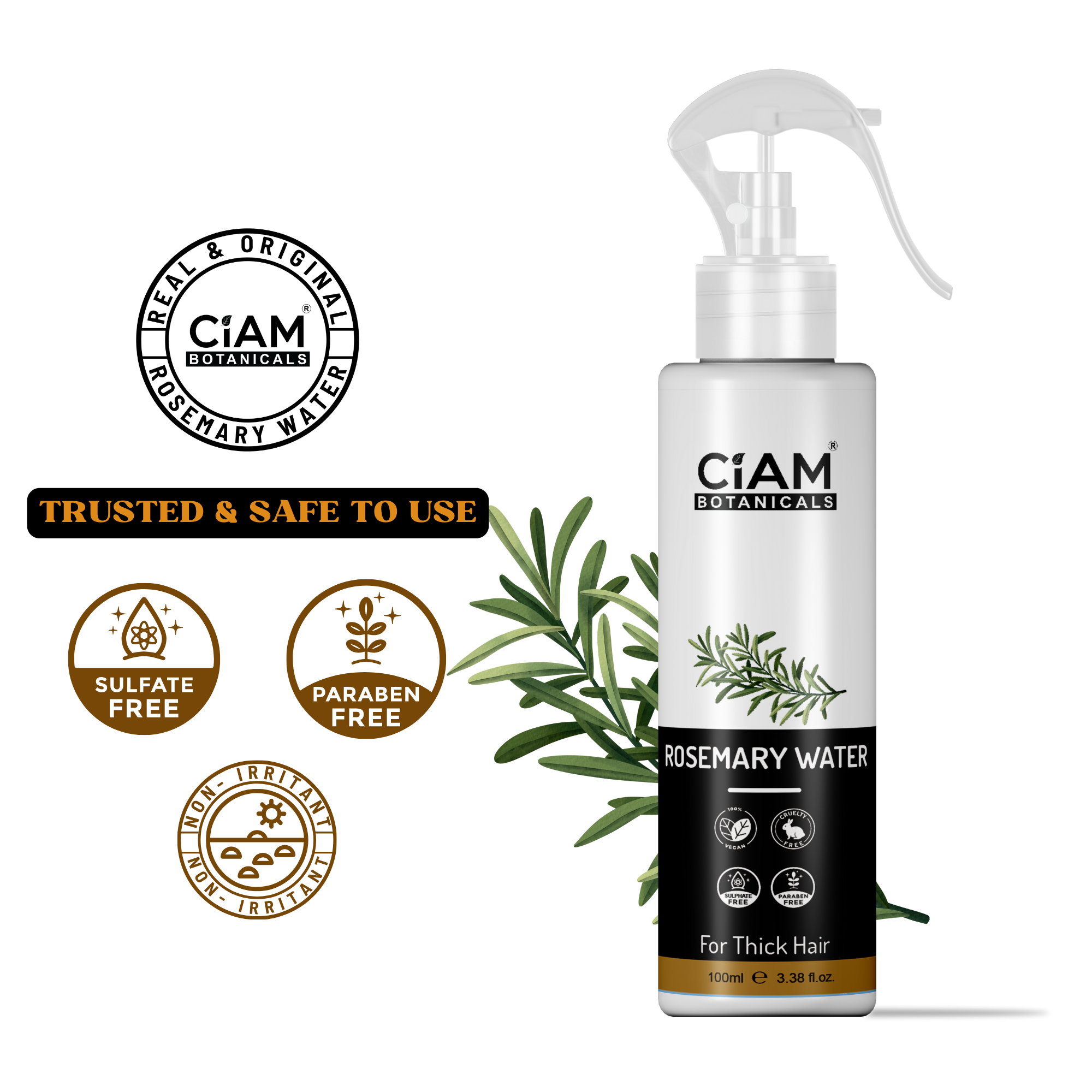Ciam Rosemary Water Spray For Hair Growth | Reduce Hair Fall & Strengthen Hair 100Ml Pack