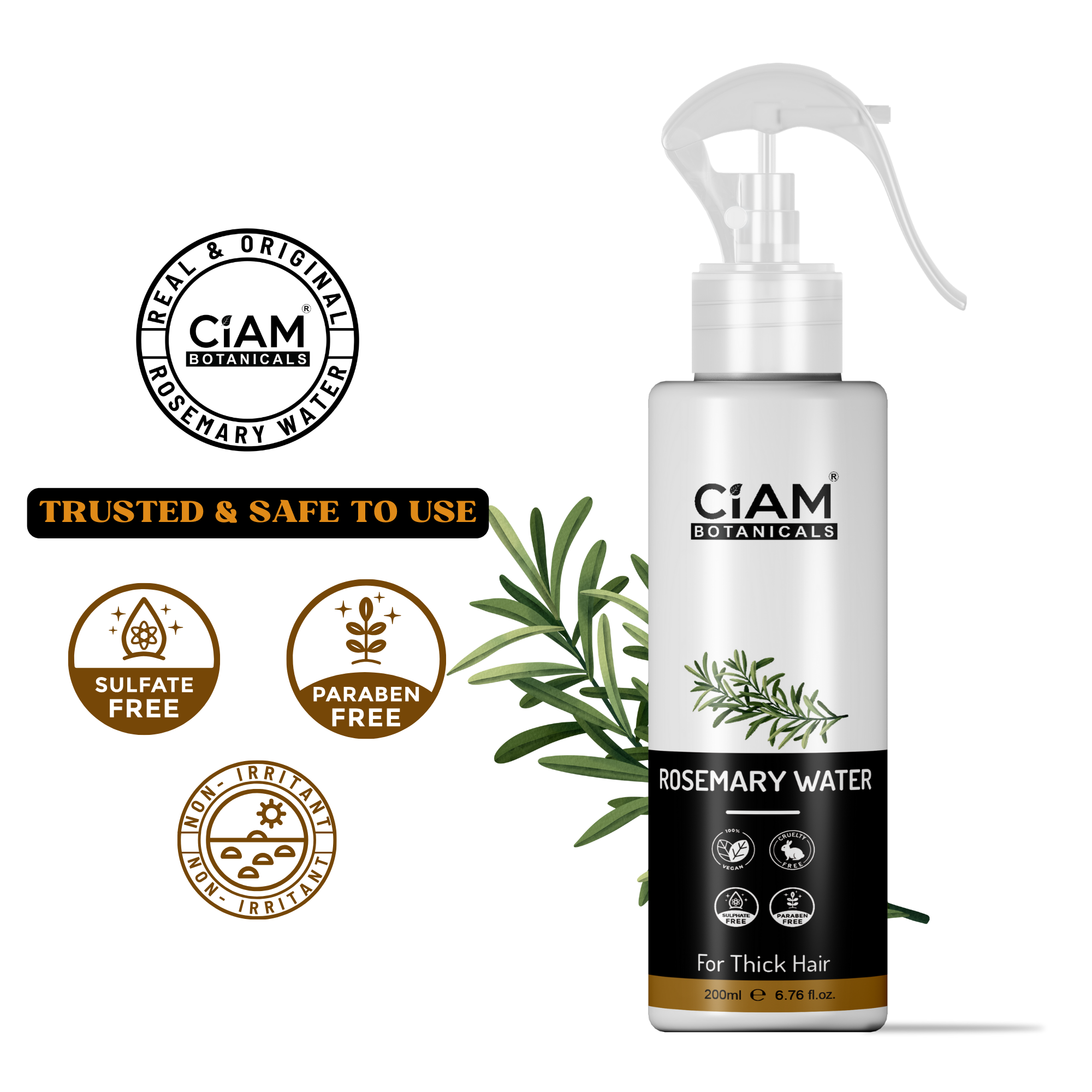 Ciam Rosemary Water Spray For Hair Growth 200ml | Reduce Hair Fall & Strengthen Hair