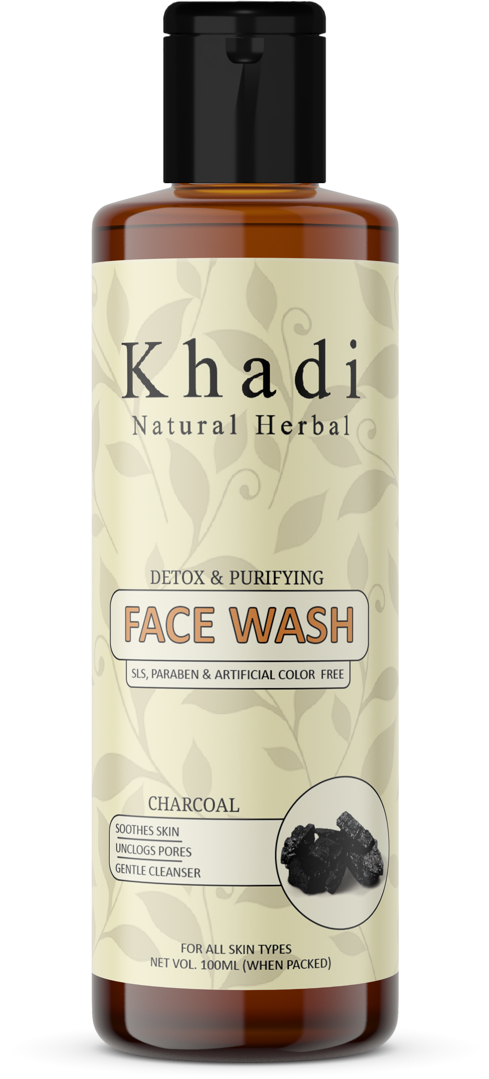 Khadi Natural Herbal Charcoal Face Wash 100ml