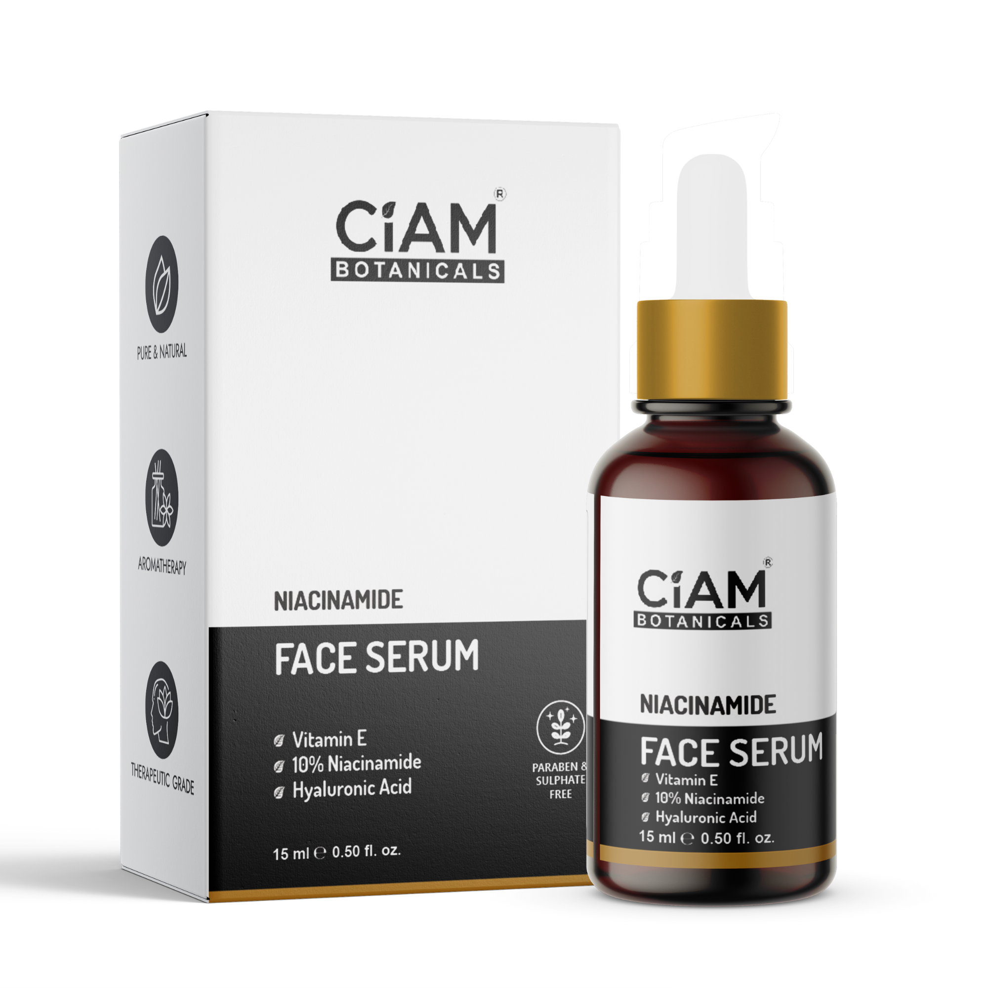 Ciam 10% Niacinamide Face Serum for Acne Marks, Blemishes With Hyaluronic Acid & Vitamin E | Skin Glowing,Open pores,Anti Acne Serum for Oily & Acne Prone Skin For Women & Men 15ml