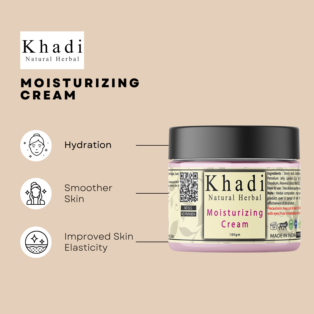 Khadi Natural Herbal Moisturising Cream For Dry Skin | Winter Special | 180gm
