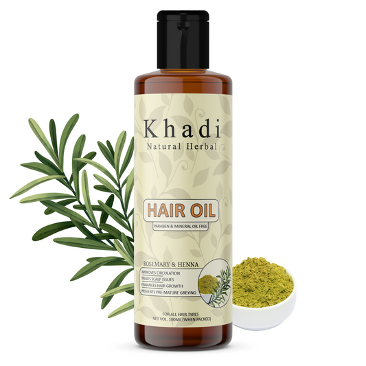 Khadi Natural Herbal Rosemary And Henna Hair Oil 100ml