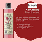 Khadi Natural Herbal Red Onion Hair Oil 100ml and Onion Shampoo 200ml Combo Hair Kit