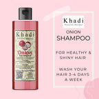 Khadi Natural Herbal Red Onion Hair Oil 100ml and Onion Shampoo 200ml Combo Hair Kit