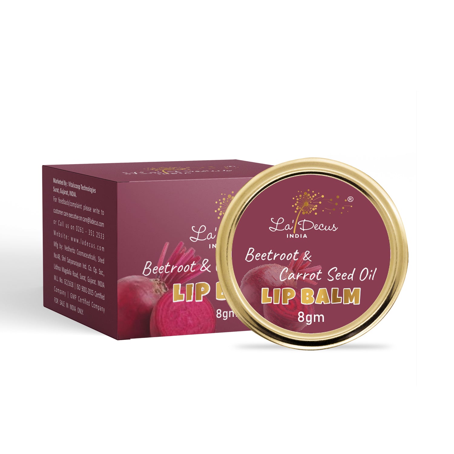 Beetroot and Carrotseed Oil Lip Balm 8gm – Voop
