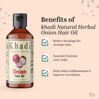Khadi Natural Herbal Red Onion Hair Oil 100ml and Onion Shampoo 200ml Combo Hair Kit