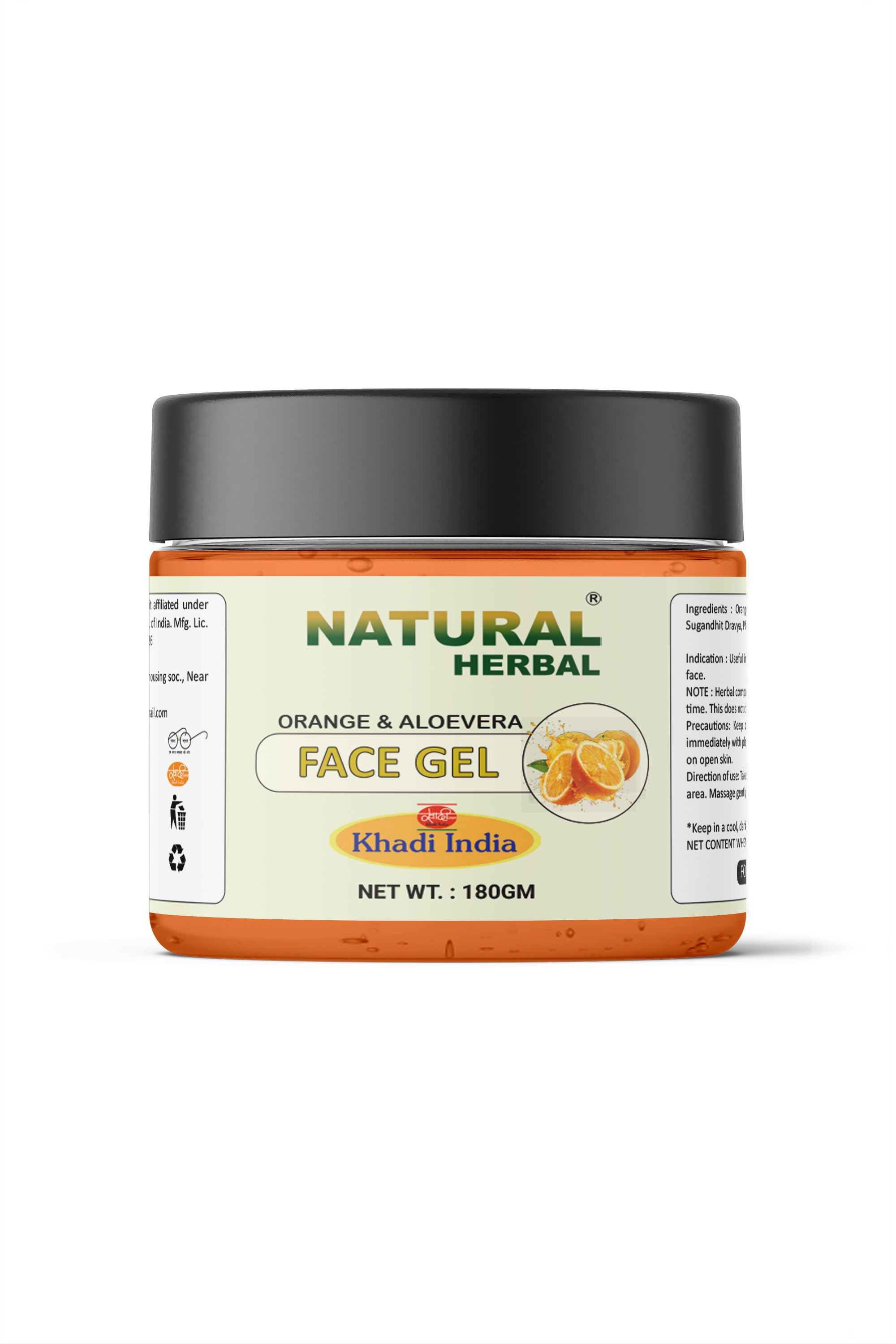 Natural Herbal Khadi Orange Face Gel 180gm