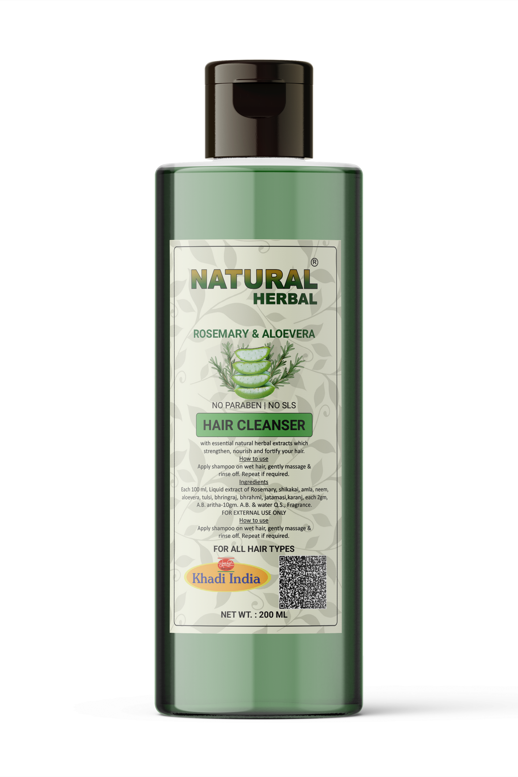 Natural Herbal Rosemary Aloe Vera Shampoo 200ml for men and women