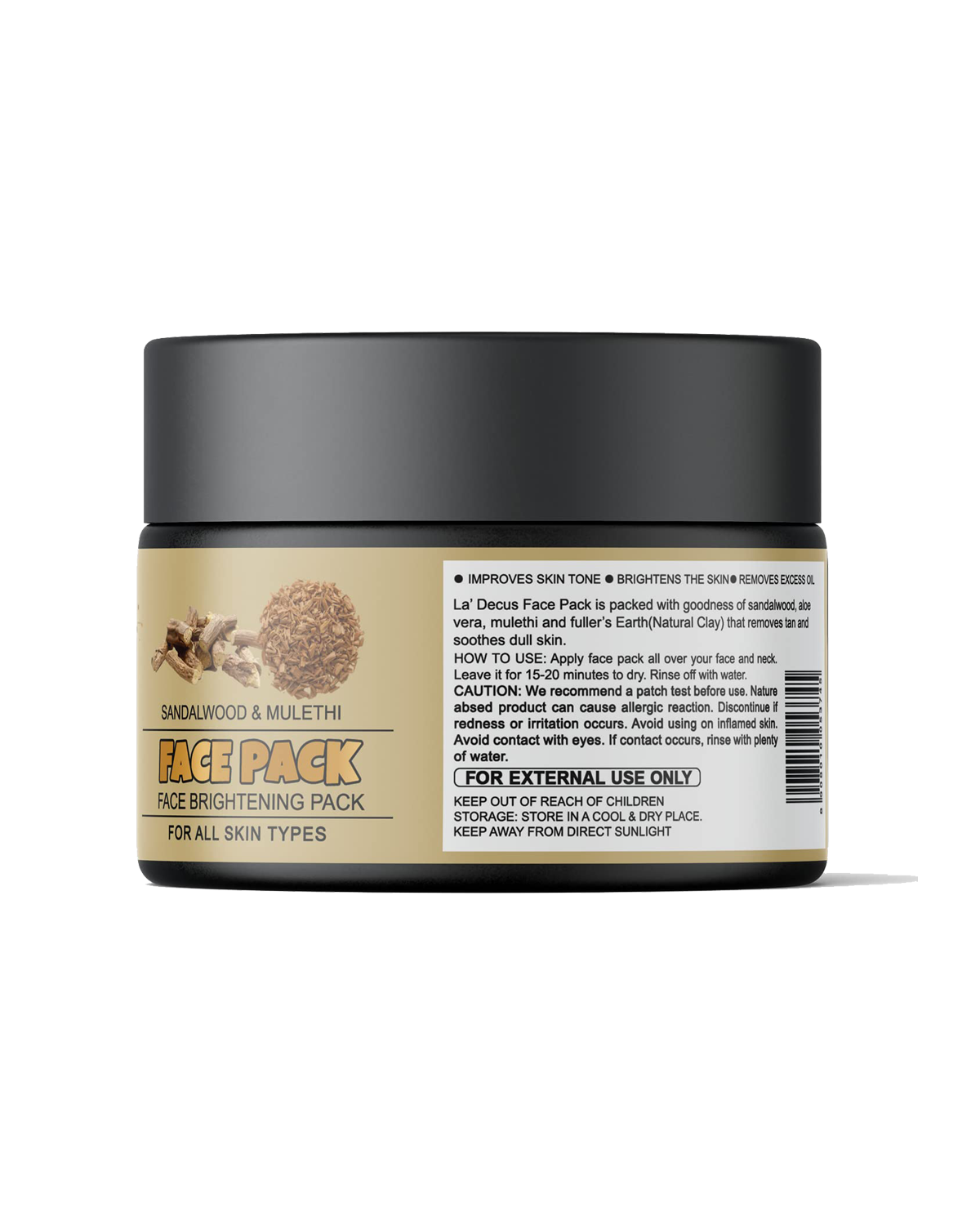 Sandalwood & Mulethi Face Pack for Women and Men 200gm