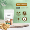Ciam Multani Mitti Face Pack Powder With Turmeric | Brighten Skin, Reduce Exceess Oil | 100% Pure & Natural Chemical Free Face Mask Powder Suitable For All Skin Types Pack Of 100gm